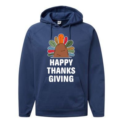 Funny Cute Thankful Happy Thanksgiving Autumn Fall Performance Fleece Hoodie