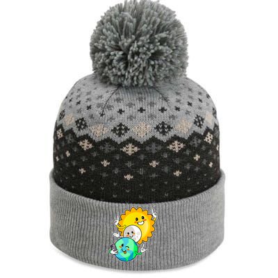 Funny Cute Total Solar Eclipse Earth Moon Sun Selfie The Baniff Cuffed Pom Beanie