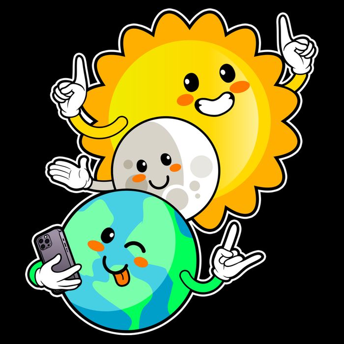 Funny Cute Total Solar Eclipse Earth Moon Sun Selfie Cooling Performance Crew T-Shirt