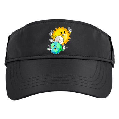 Funny Cute Total Solar Eclipse Earth Moon Sun Selfie Adult Drive Performance Visor