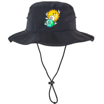 Funny Cute Total Solar Eclipse Earth Moon Sun Selfie Bucket Hat
