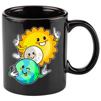 Funny Cute Total Solar Eclipse Earth Moon Sun Selfie 11oz C Handle Ceramic Mug