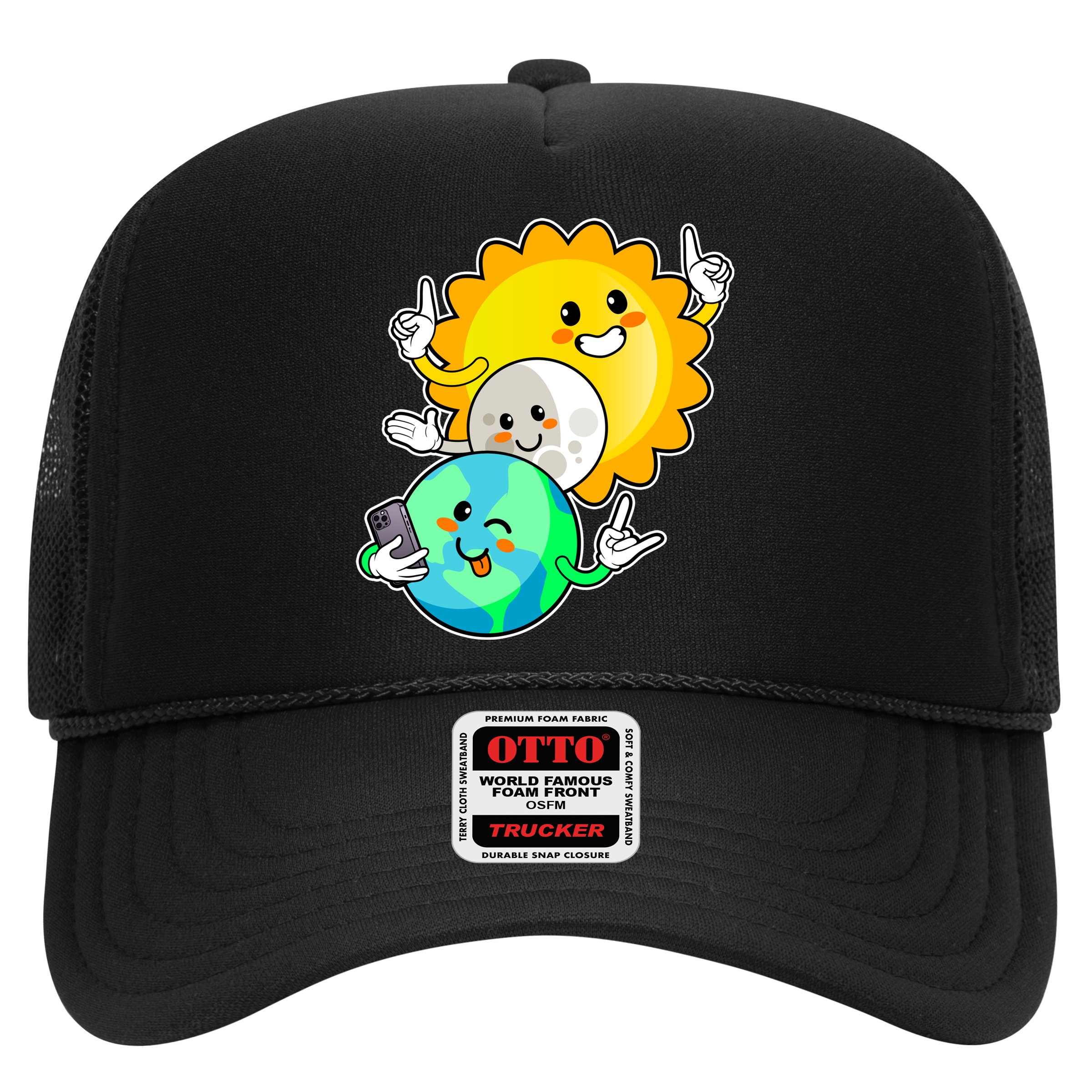 Funny Cute Total Solar Eclipse Earth Moon Sun Selfie Hat