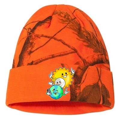 Funny Cute Total Solar Eclipse Earth Moon Sun Selfie Kati Licensed 12" Camo Beanie