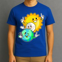 Funny Cute Total Solar Eclipse Earth Moon Sun Selfie T-Shirt