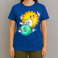 Funny Cute Total Solar Eclipse Earth Moon Sun Selfie T-Shirt