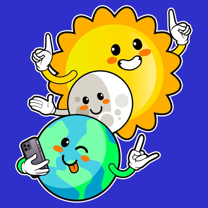 Funny Cute Total Solar Eclipse Earth Moon Sun Selfie T-Shirt