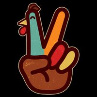 Funny Cute Thanksgiving Hand Turkey Peace Sign Poster