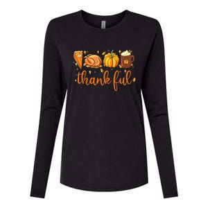 Funny Cute Thankful Happy Turkey Day Thanksgiving Pumpkin Spice Womens Cotton Relaxed Long Sleeve T-Shirt