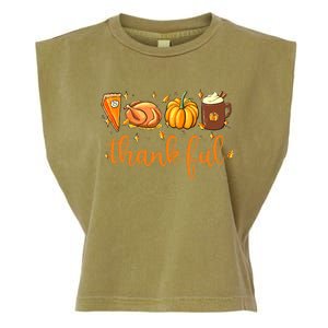 Funny Cute Thankful Happy Turkey Day Thanksgiving Pumpkin Spice Garment-Dyed Women's Muscle Tee