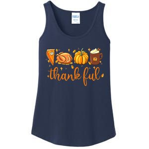 Funny Cute Thankful Happy Turkey Day Thanksgiving Pumpkin Spice Ladies Essential Tank