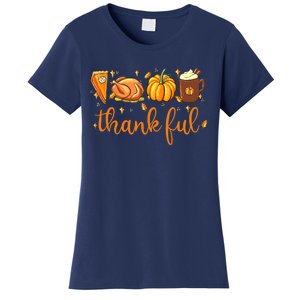 Funny Cute Thankful Happy Turkey Day Thanksgiving Pumpkin Spice Women's T-Shirt