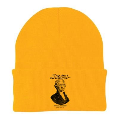 Funny Crap Thats Due Tomorrow Thomas Jefferson Knit Cap Winter Beanie