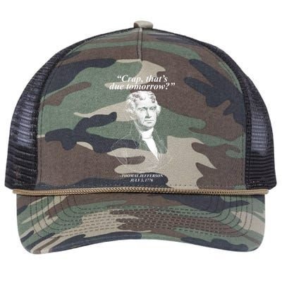 Funny Crap Thats Due Tomorrow Thomas Jefferson Retro Rope Trucker Hat Cap