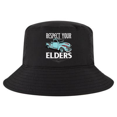 Funny Classic Truck Guy Respect Your Elders Cool Comfort Performance Bucket Hat