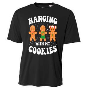 Funny Christmas Teacher Gingerbread Hanging With My Cookies Cooling Performance Crew T-Shirt