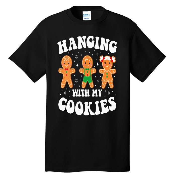 Funny Christmas Teacher Gingerbread Hanging With My Cookies Tall T-Shirt