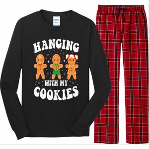 Funny Christmas Teacher Gingerbread Hanging With My Cookies Long Sleeve Pajama Set