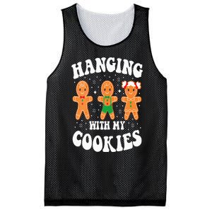 Funny Christmas Teacher Gingerbread Hanging With My Cookies Mesh Reversible Basketball Jersey Tank