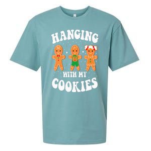 Funny Christmas Teacher Gingerbread Hanging With My Cookies Sueded Cloud Jersey T-Shirt