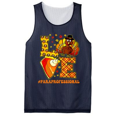 Funny Cute Thanksgiving Love Paraprofessional Teacher Turkey Autumn Mesh Reversible Basketball Jersey Tank