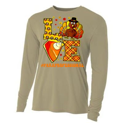 Funny Cute Thanksgiving Love Paraprofessional Teacher Turkey Autumn Cooling Performance Long Sleeve Crew