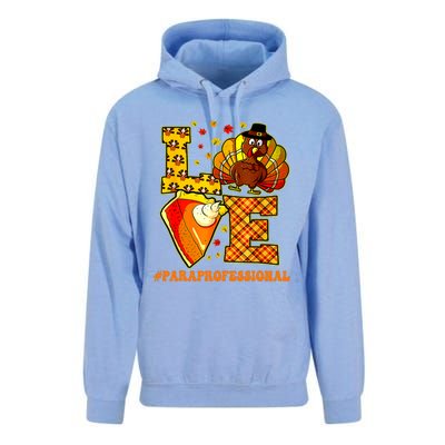 Funny Cute Thanksgiving Love Paraprofessional Teacher Turkey Autumn Unisex Surf Hoodie