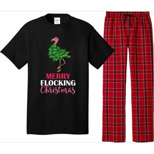 Flamingo Christmas Tree Merry Flocking Christmas Funny Pun Gift Pajama Set