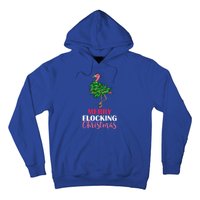 Flamingo Christmas Tree Merry Flocking Christmas Funny Pun Gift Hoodie