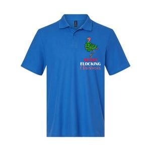 Flamingo Christmas Tree Merry Flocking Christmas Funny Pun Gift Softstyle Adult Sport Polo