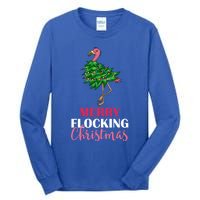 Flamingo Christmas Tree Merry Flocking Christmas Funny Pun Gift Tall Long Sleeve T-Shirt