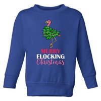 Flamingo Christmas Tree Merry Flocking Christmas Funny Pun Gift Toddler Sweatshirt