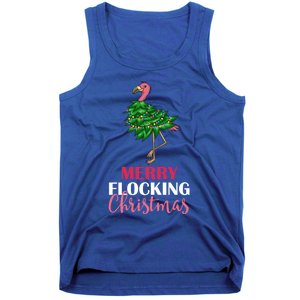 Flamingo Christmas Tree Merry Flocking Christmas Funny Pun Gift Tank Top