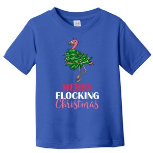 Flamingo Christmas Tree Merry Flocking Christmas Funny Pun Gift Toddler T-Shirt