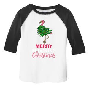 Flamingo Christmas Tree Merry Flocking Christmas Funny Pun Gift Toddler Fine Jersey T-Shirt