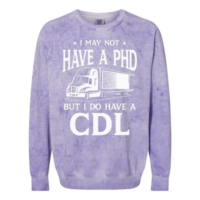 Funny CDL Trucker Colorblast Crewneck Sweatshirt