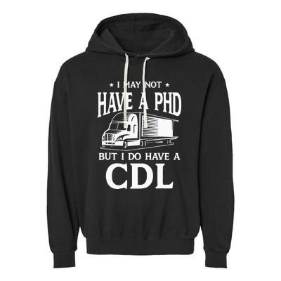 Funny CDL Trucker Garment-Dyed Fleece Hoodie