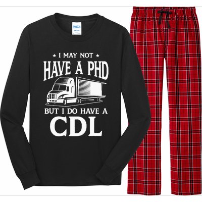 Funny CDL Trucker Long Sleeve Pajama Set