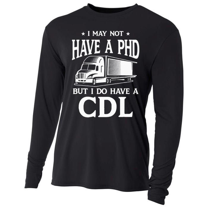 Funny CDL Trucker Cooling Performance Long Sleeve Crew