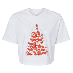 Fox Christmas Tree Fox Xmas Tree Women & Gifts Pajamas Bella+Canvas Jersey Crop Tee