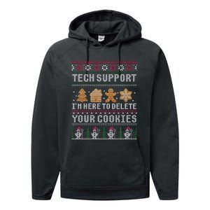 Funny Christmas Tech Support Computer Programmer Xmas Performance Fleece Hoodie