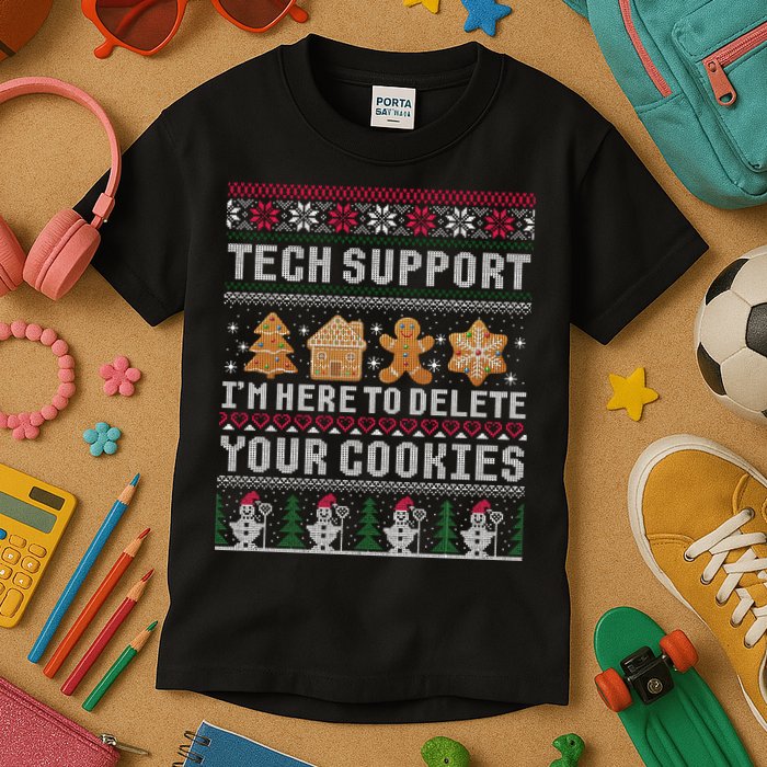 Funny Christmas Tech Support Computer Programmer Xmas Kids T-Shirt
