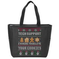 Funny Christmas Tech Support Computer Programmer Xmas Zip Tote Bag