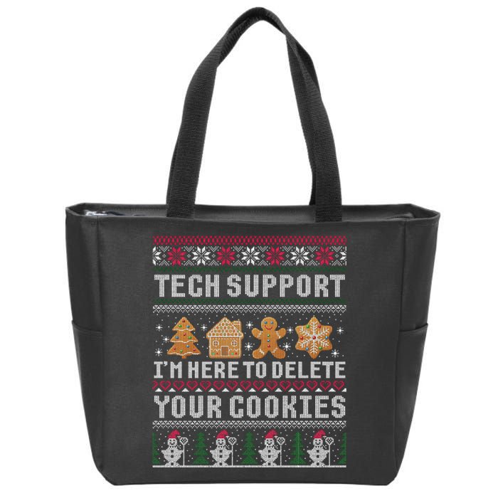 Funny Christmas Tech Support Computer Programmer Xmas Zip Tote Bag