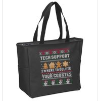 Funny Christmas Tech Support Computer Programmer Xmas Zip Tote Bag