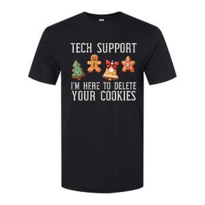 Funny Christmas Tech Support Here To Delete Cookies Softstyle CVC T-Shirt