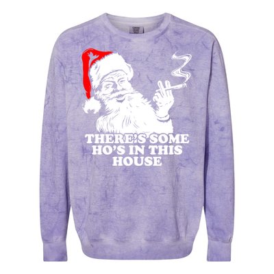 Funny Christmas Theres Some Hos In This House Vintage Cool Gift Colorblast Crewneck Sweatshirt