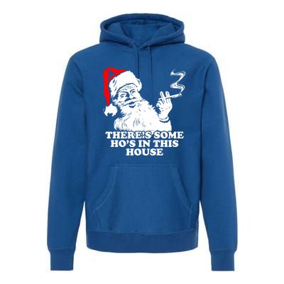 Funny Christmas Theres Some Hos In This House Vintage Cool Gift Premium Hoodie