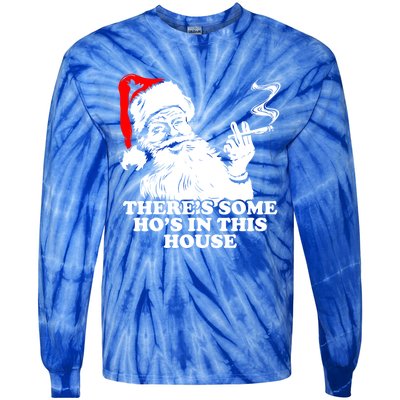 Funny Christmas Theres Some Hos In This House Vintage Cool Gift Tie-Dye Long Sleeve Shirt