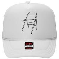 Folding Chair Trending Meme High Crown Mesh Back Trucker Hat